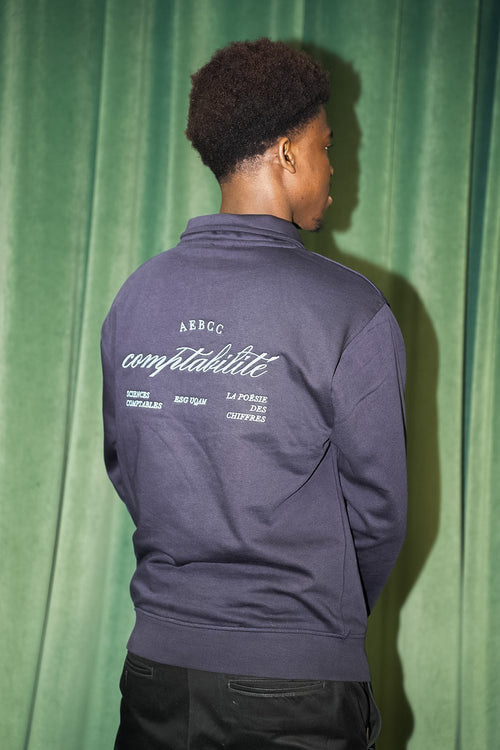 Quarter-zip "Le bonheur c'est débit=crédit"